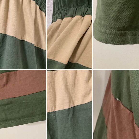 Multicolor Patchwork Y2K Autumn Fall Fairy Grunge Goblincore Babydoll Tube Top S - Picture 7 of 7